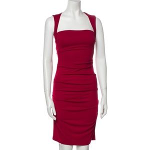 Nicole Miller sheath dress, red, back cut out. Size small